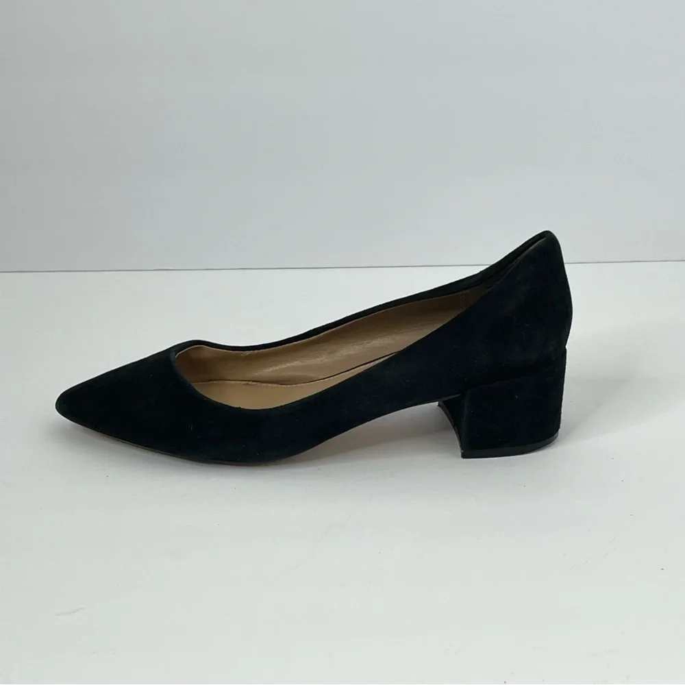 Steve Madden Black genuine, leather suede‎ Women's Block Heel Shoes Sz 7 1/2